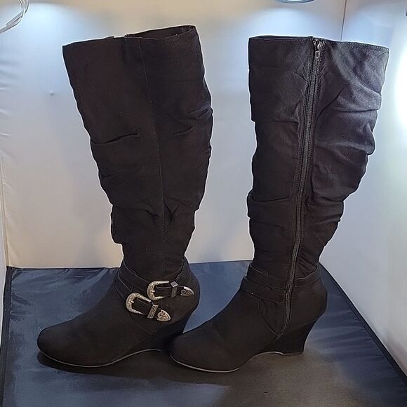 SO LIMOUSINE WOMEN"S KNEE LENGTH WEDGE BOOT - Picture 4 of 15